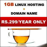 RS.299 per year only.1GB Linux hosting + Domain name.